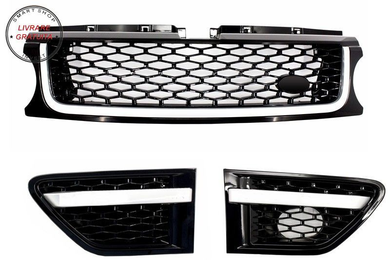 Ansamblu Grila Centrala si Grile Laterale Land Range Rover Sport L320 Facelift (20