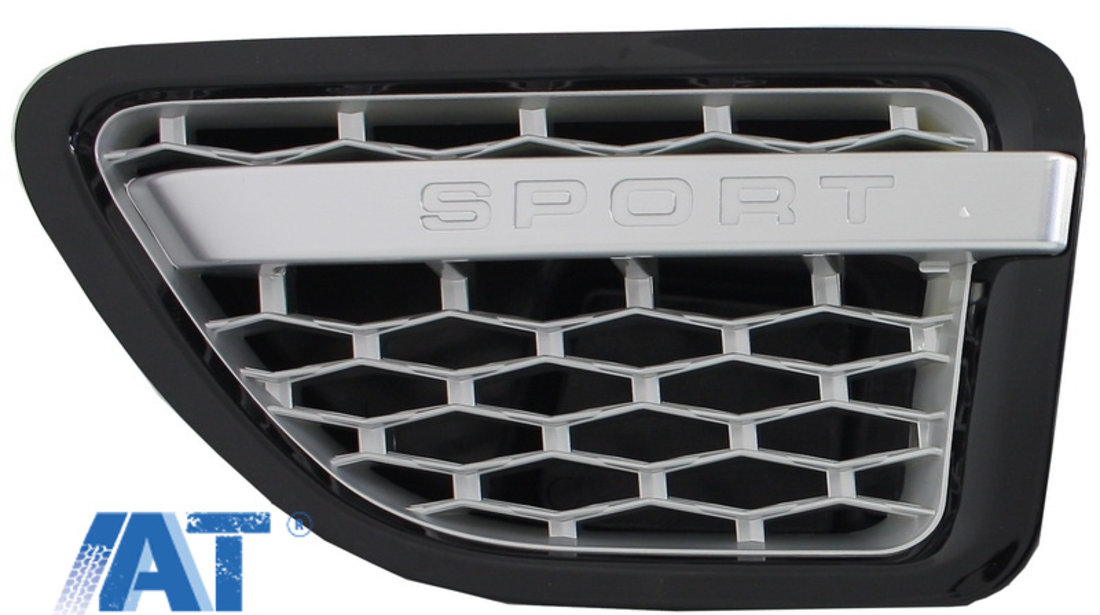 Ansamblu Grila Centrala si Grile Laterale compatibil cu Land Range Rover Sport L320 (2005-2008) Autobiography Look Negru Argintiu