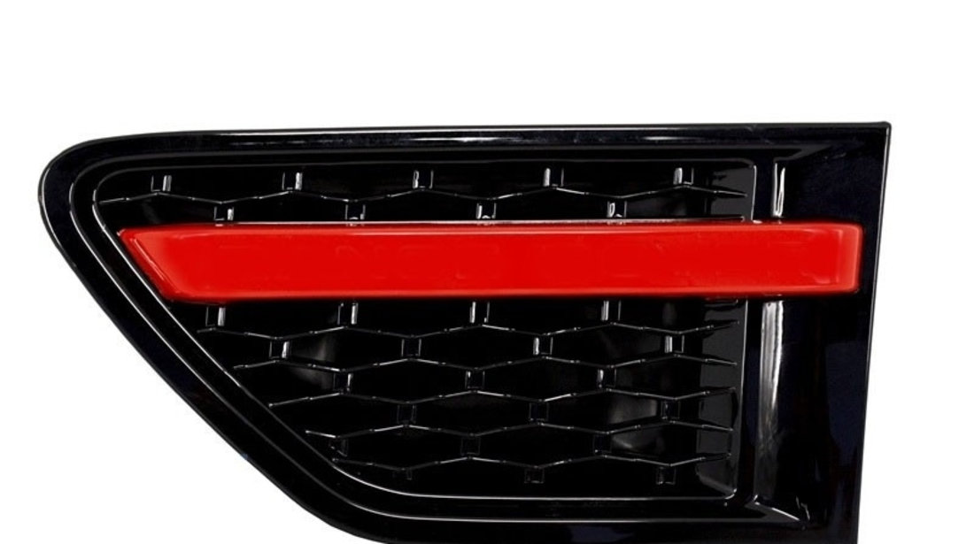 Ansamblu Grila Centrala si Grile Laterale compatibil cu Land Range Rover Sport L320 Facelift (2010-2013) Autobiography Look Editie Rosu Negru RRFGA01FBR