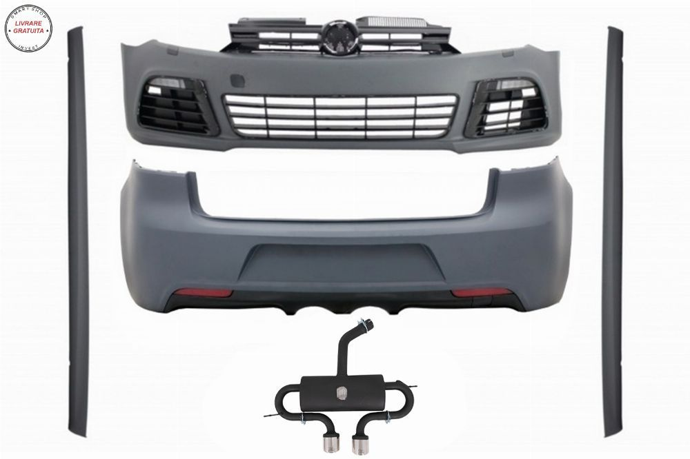 Ansamblu Kit Exterior VW Golf VI Golf 6 R20 Look (2008-2013) si Sistem de Evacuare- livrare gratuita