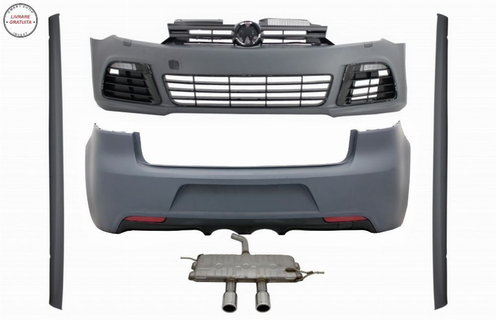 Ansamblu Kit Exterior VW Golf VI Golf 6 R20 Look 2008-2013 si Sistem de Evacuare- livrare gratuita