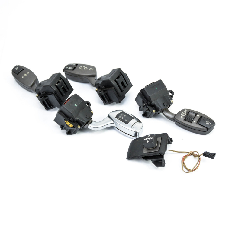 Ansamblu Manete Semnalizare Stergator Bmw 7 (E65, E66, E67) 2001-2008 Maneta Pilot Automat Maneta Schimbator Maneta Semnalizare Maneta Stergator 6911519B, 01206710, 6927887H, 01419040, 6911521B, 01306700, 6911516B, 01106700, 03200710