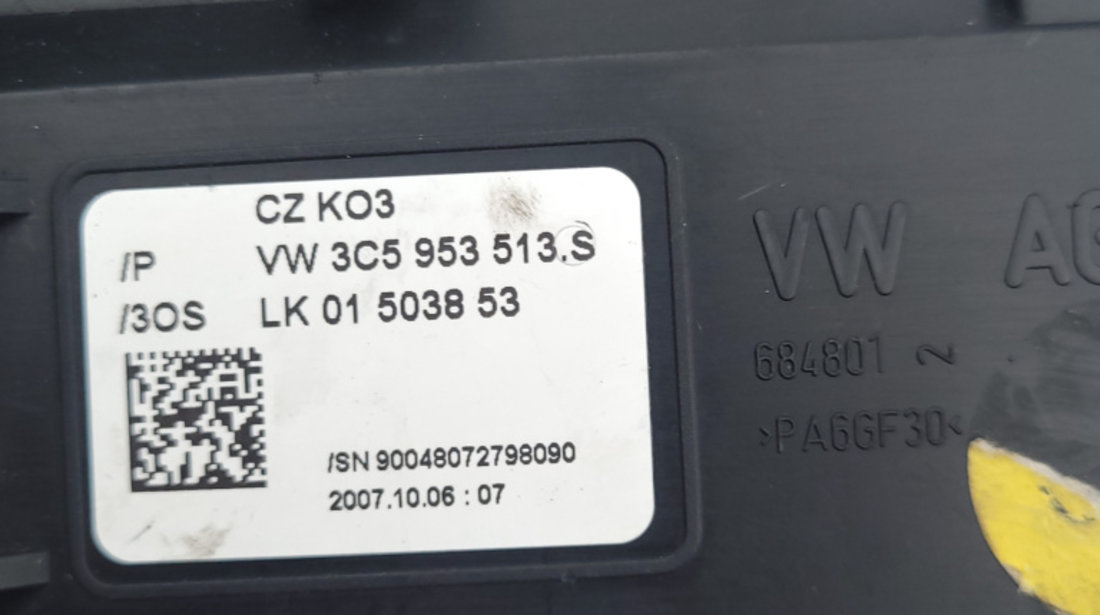 Ansamblu Manete Semnalizare Stergator Maneta Semnalizare,maneta Stergator VW PASSAT B6 2005 - 2010 VW3C5953507BK, VW 3C5 953 507 BK, 3C5953507BK, 3C5953513S