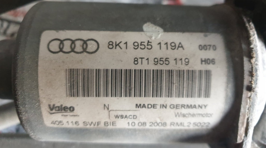 Ansamblu stergatoare cu motoras Audi A4 B8 coduri : 8K1955023B / 8k1955119a