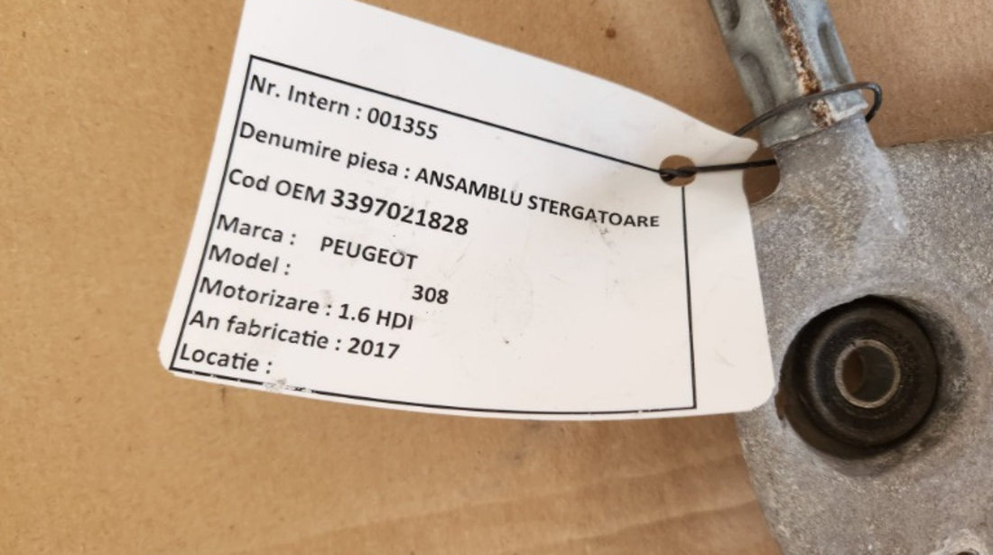 Ansamblu stergator Peugeot 308 1.6 HDI 2018 Cod Piesa : 3397021828
