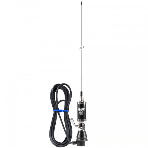 Antena CB LEMM EAGLE AT 1000, lungime 165 cm, castig 3dB, 26.5-27.5 MHz, 600W, cablu RG58 4m, fabric...
