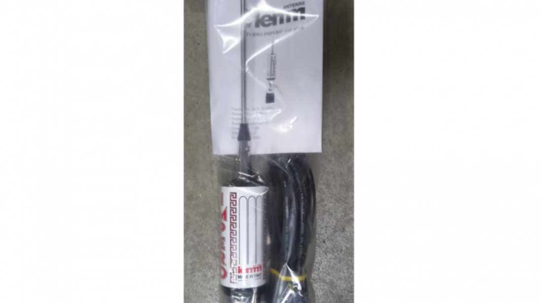 Antena CB LEMM TURBO IMPERO, alb, lungime 200 cm, castig 7dB, 26.5-28Mhz, 2500W, cablu RG58 4m, fabricata in Italia PNI-AT-661