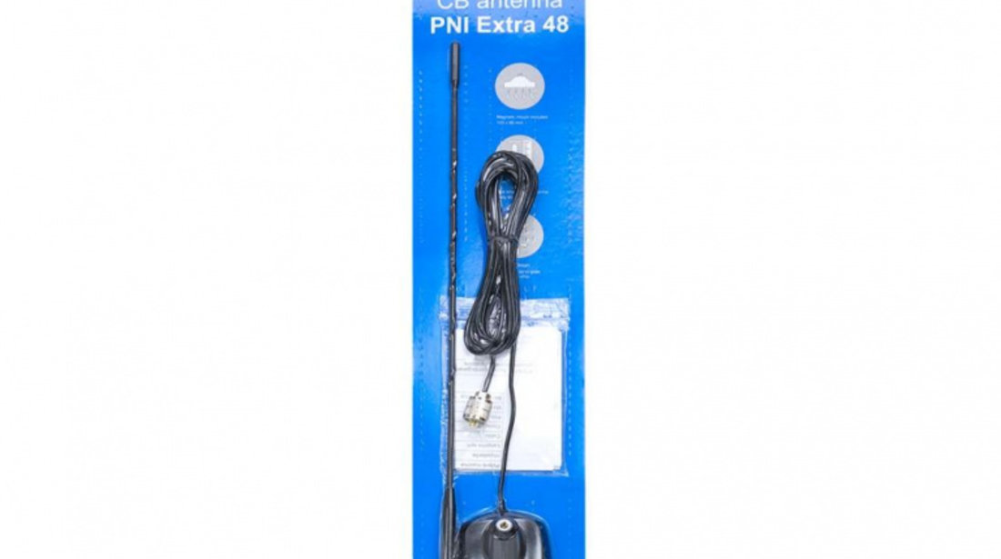 Antena cb pni extra 48, lungime45 cm, fibra de sticla, cu magnet inclus UNIVERSAL Universal #6 PNI-EXTRA48