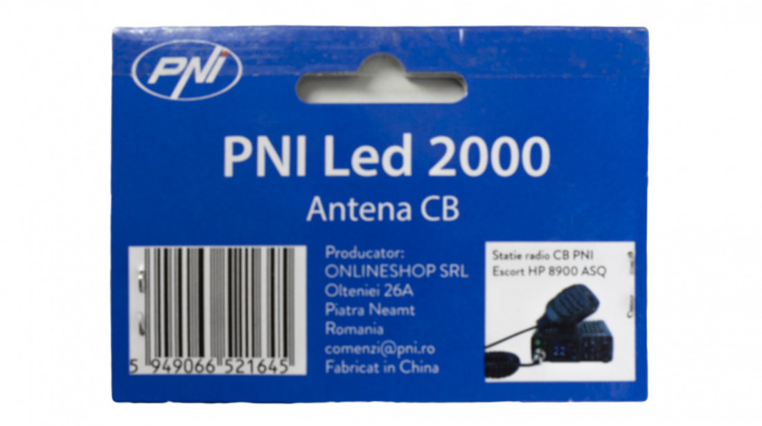 Antena Cb Pni Led 2000 Cu Filet So-239, Lungime 90 Cm, 26-28 Mhz, 500 Watt, Ilumineaza In Timpul Emisiei PNI-LED2000