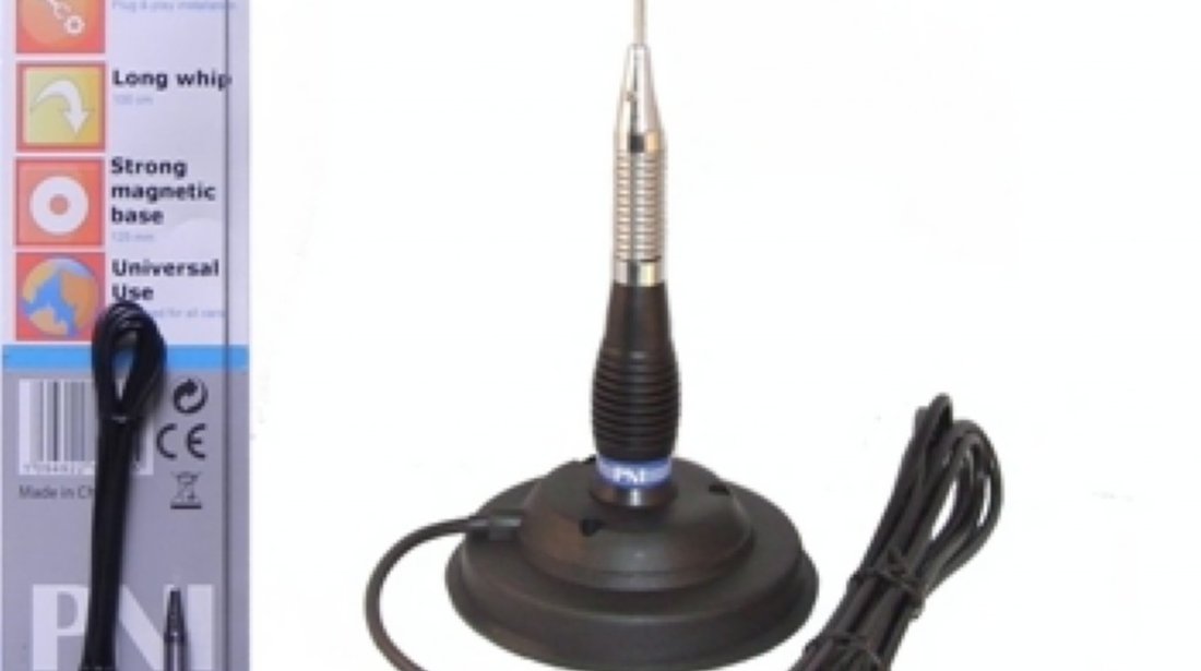 Antena PNI ML100 pentru statie radio cu baza magnetica de 125mm inclusa 99 lei