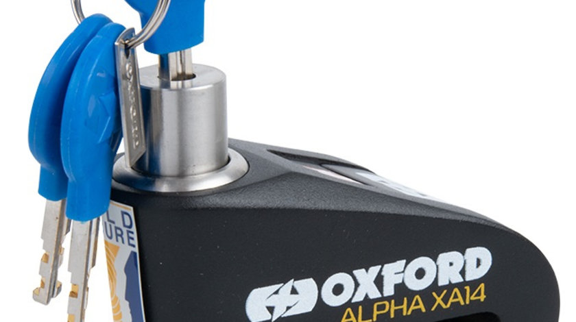 Antifurt Blocator Disc Frana Cu Alarma Moto Oxford Alpha XA14 Alarm Disc Lock Otel Negru LK218
