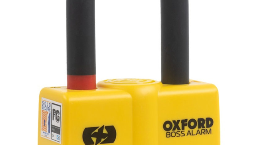 Antifurt Blocator Disc Frana Cu Alarma Moto Oxford Boss Alarm 14mm Disc Lock Metal Galben OF3