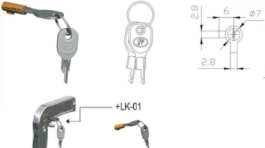 Antifurt cupla remorca cu cheie LK-01 VistaCar