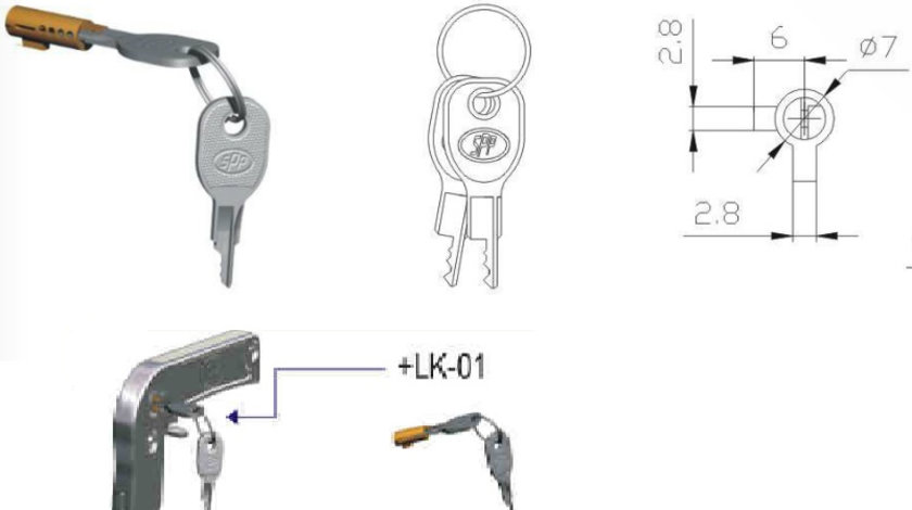 Antifurt cupla remorca cu cheie LK-01