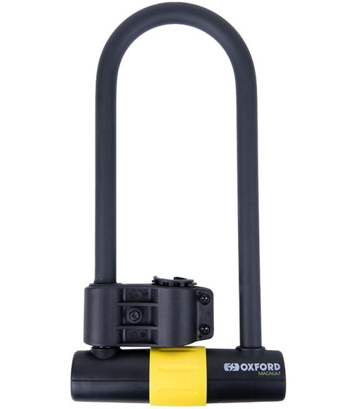 Antifurt Roata Moto Oxford Magnum U-lock (177x340mm) With Bracket Otel Negru / Galben LK224