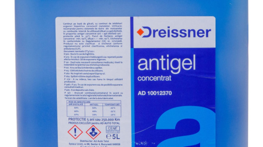Antigel Concentrat Dreissner Albastru G11 5L AD 10012370