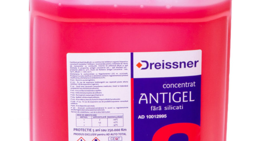 Antigel Concentrat Dreissner Rosu G12 5L AD 10012995