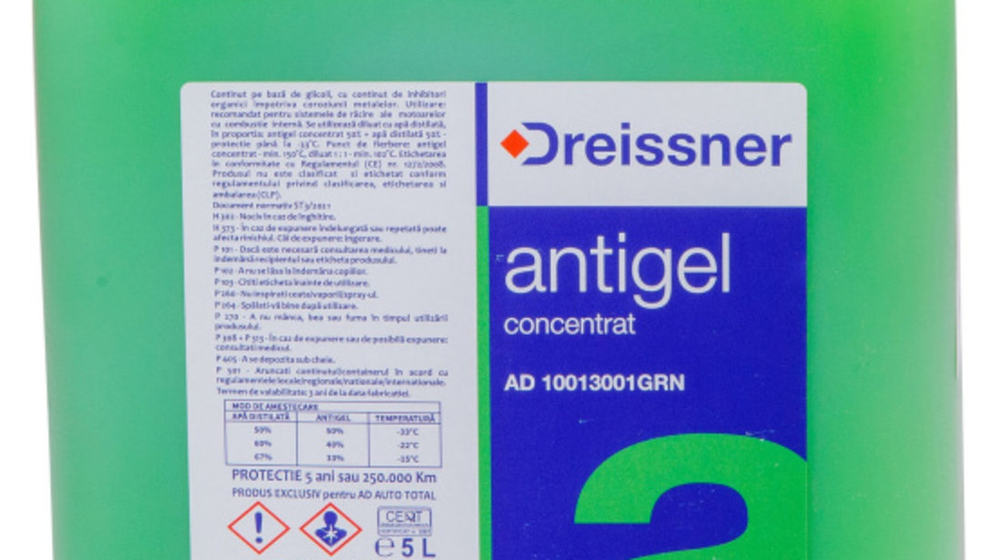 Antigel Concentrat Dreissner Verde 5L AD 10013001GRN