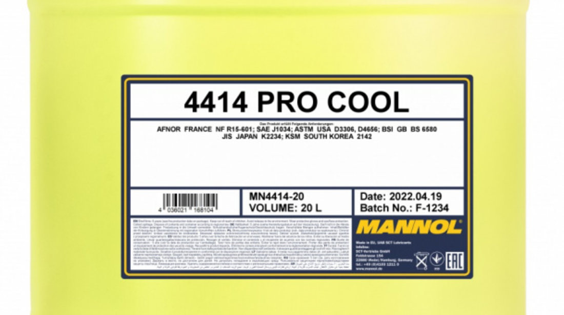 Antigel Moto Mannol Pro Cool 20L MN4414-20