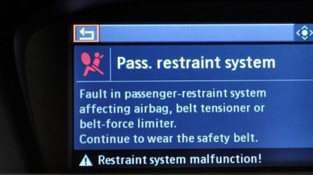 Anulare eroare airbag prezenta pasager bmw