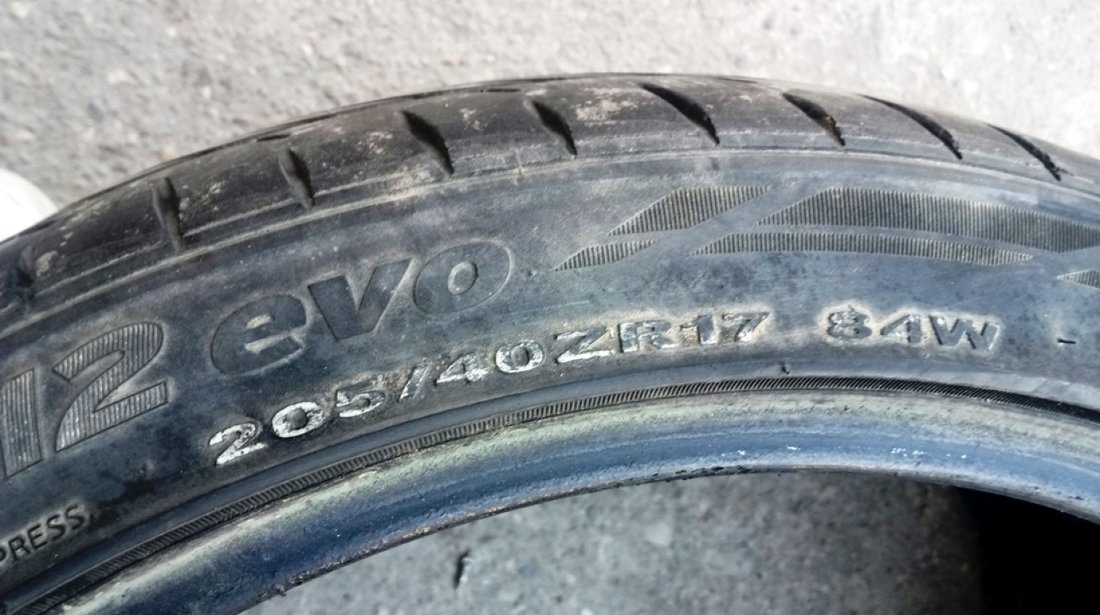 ANVELOPE VARA HANKOOK 205/40/17 5.7MM 2012 FARA DEFECTE 100LEI=2BUC