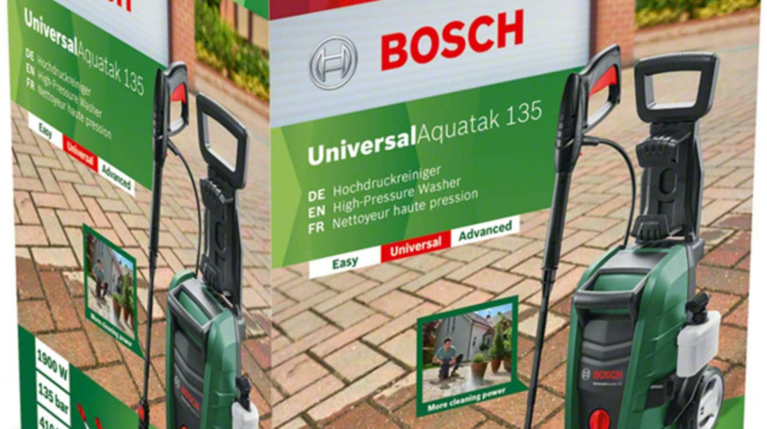 Aparat De Spalat Cu Presiune Bosch UniversalAquatak 135, 1900 W, 410 l/h, 135 bar, Duza spumare, Furtun 7m 0 600 8A7 C00