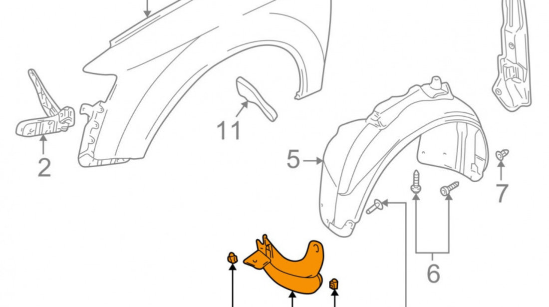 Aparatoare Noroi Fata Dreapta Oe Audi A4 B6 2000-2004 8E0853888A