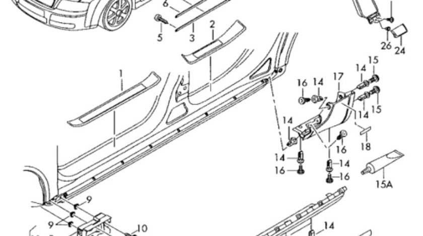 Aparatoare noroi stanga spate Audi A4 8E 2002 2003 Sedan OEM 8E0853833A