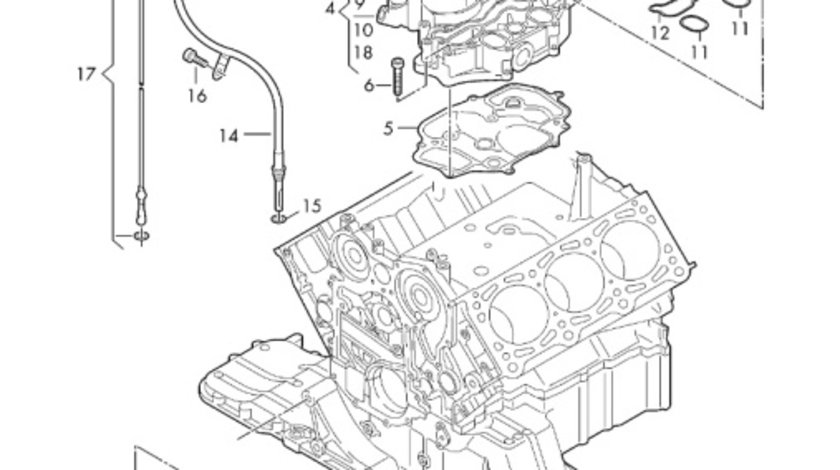 Arbore antrenare pompa de ulei cu pinion 3.0 TDI Audi Q5 CCWA 2010 2011 2012 OEM 059109341A