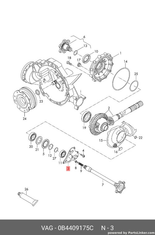 Arbore cu flansa(Sistem antrenare) Audi A4 B8 2.0 TDI CAG Sedan 2009 OEM 0B4409175C