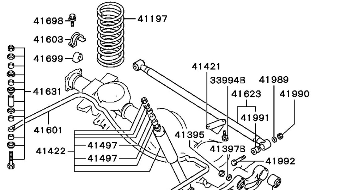 Arc elicoidal punte spate Mitsubishi Pajero II (5 usi) KAYABA MB932860