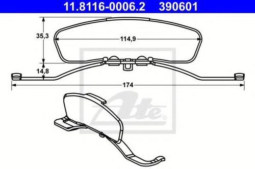 Arc, etrier frana AUDI A4 Cabriolet (8H7, B6, 8HE, B7) (2002 - 2009) ATE 11.8116-0006.2 piesa NOUA