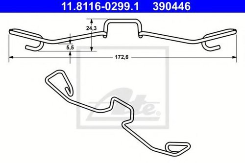 Arc, etrier frana AUDI A6 (4B2, C5) (1997 - 2005) ATE 11.8116-0299.1 piesa NOUA
