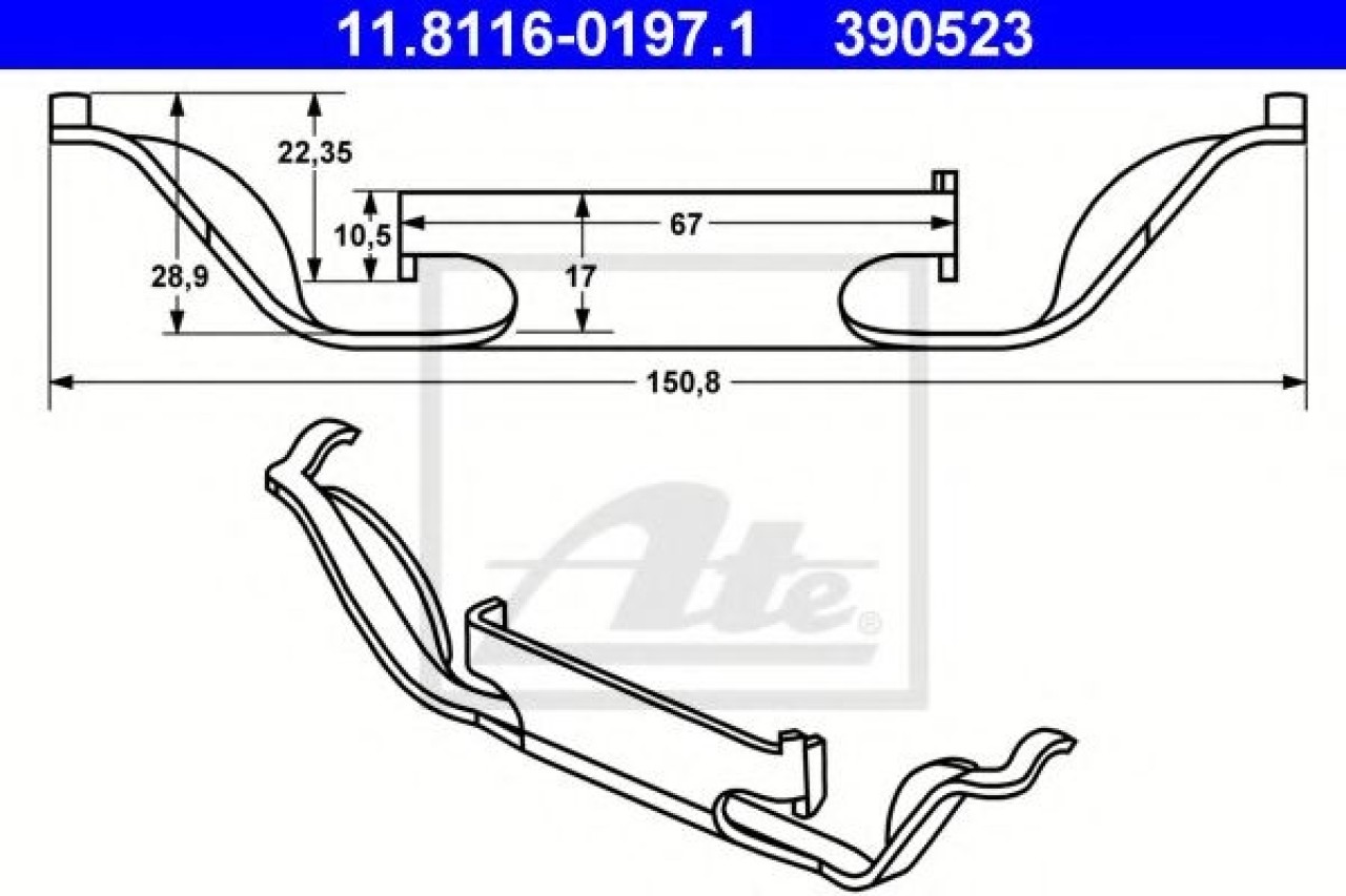 Arc, etrier frana BMW Seria 5 (E39) (1995 - 2003) ATE 11.8116-0197.1 piesa NOUA
