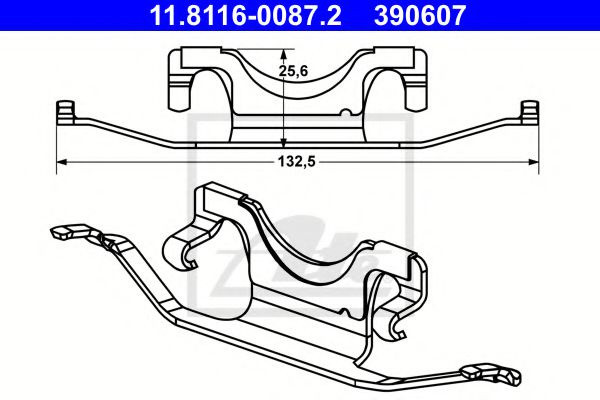 Arc, etrier frana MERCEDES E-CLASS (W212) (2009 - 2016) ATE 11.8116-0087.2 piesa NOUA