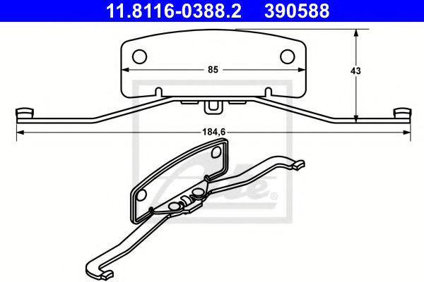 Arc, etrier frana VOLVO XC70 II (2007 - 2016) ATE 11.8116-0388.2 piesa NOUA