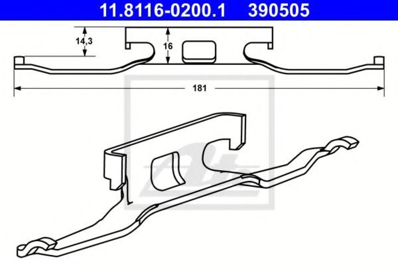 Arc, etrier frana VW LT II platou / sasiu (2DC, 2DF, 2DG, 2DL, 2DM) (1996 - 2006) ATE 11.8116-0200.1 piesa NOUA