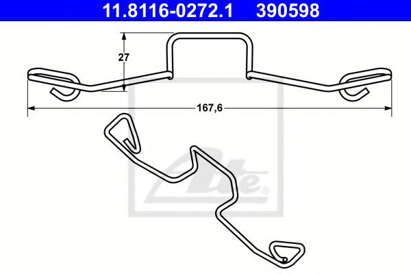 Arc, etrier frana VW TRANSPORTER IV bus (70XB, 70XC, 7DB, 7DW, 7DK) (1990 - 2003) ATE 11.8116-0272.1 piesa NOUA