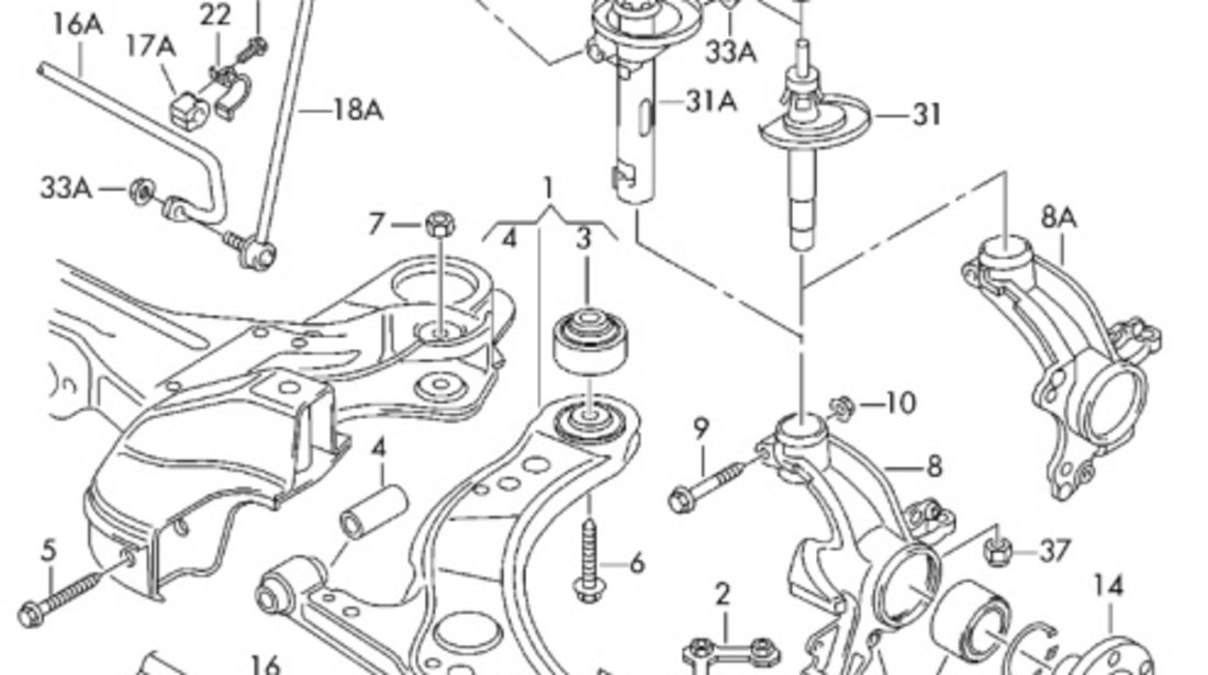 Arc fata 1J0411105AF Seat Leon (1M1) Hatchback 2006 1.9 TDI SEAT LEON (1M1) [ 1999 - 2006 ] OEM 1J0411105AF