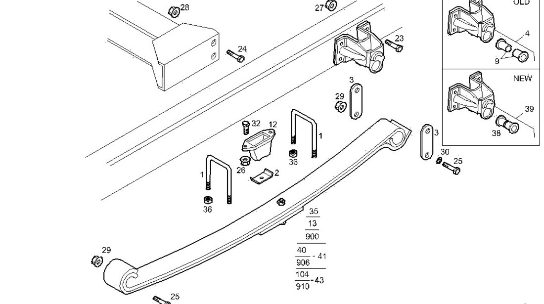 Arc lamelar cu 2 foi punte spate Iveco Daily IV TES 500303179