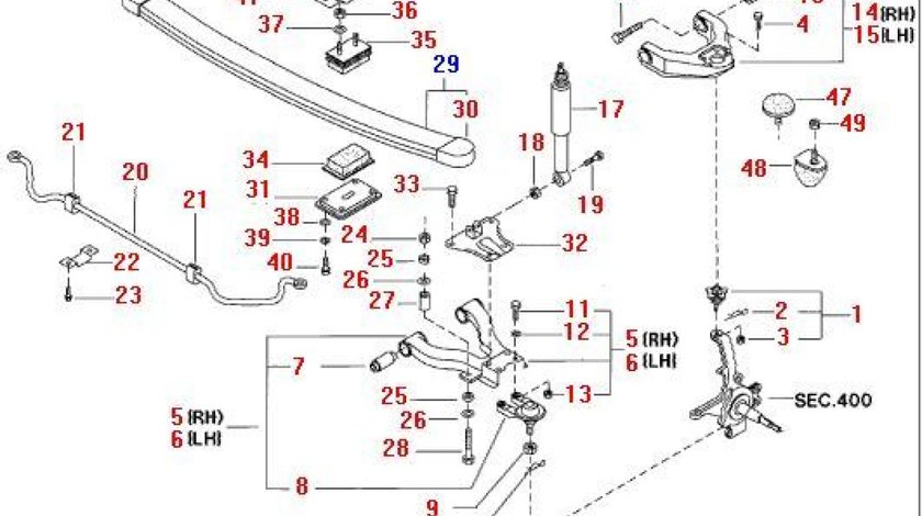 Arc lamelar transversal punte fata Nissan Cabstar (poz.29) NISSAN OE 54010-9X504