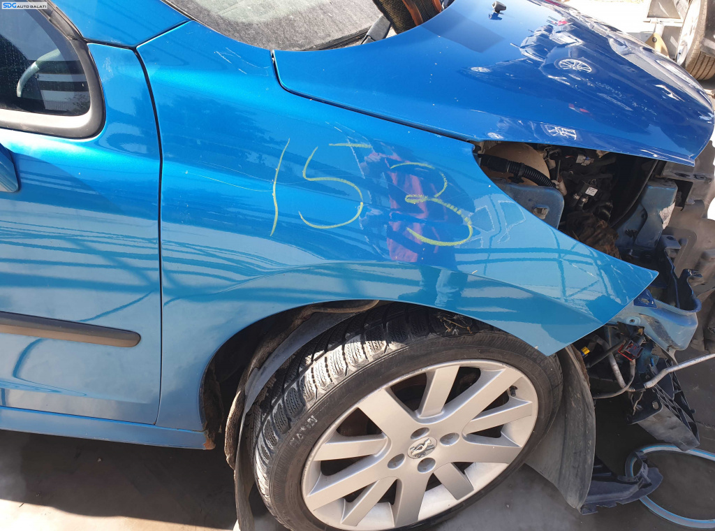Aripa Dreapta Fata cu Imperfectiuni Peugeot 207 CC Cabrio 2006 - 2014 Culoare KMU Neysha Blue [K6566]