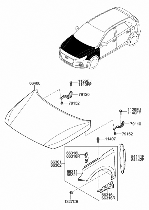 Aripa Dreapta Fata Originala Cu Locas Semnal Hyundai I30 Fastback 2017-2018-2019-2020