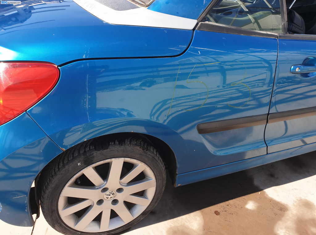 Aripa Dreapta Spate Peugeot 207 CC Cabrio 2006 - 2014 Culoare KMU Neysha Blue [K6577]