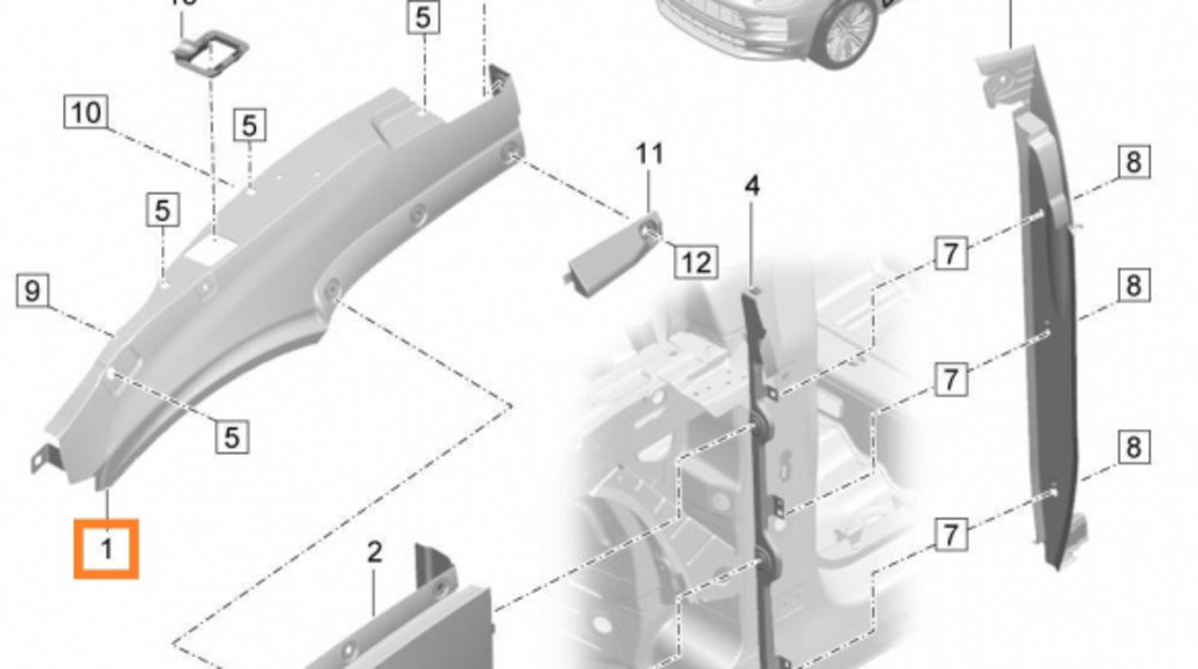 Aripa Fata Dreapta Oe Porsche Macan 95B 2019→ 95B821104BYGRV