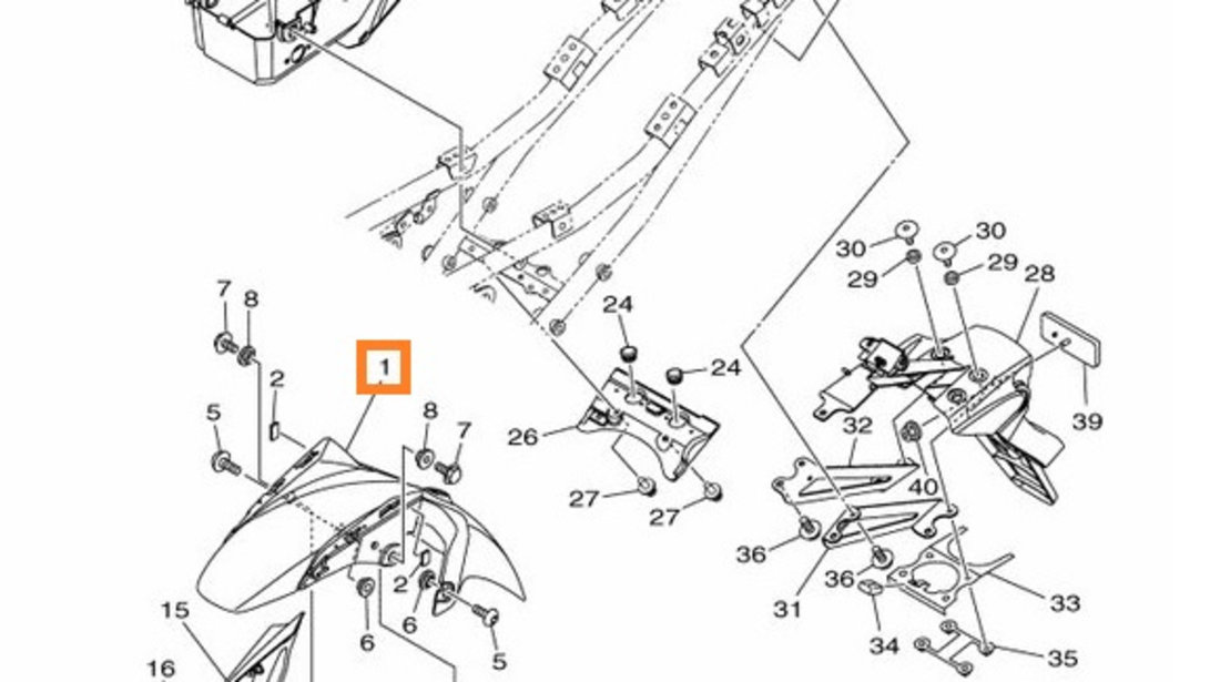 Aripa Fata Moto Oe Yamaha MT-07 Negru 1WS-21511-00