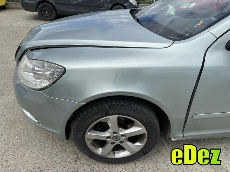 Aripa fata stanga culoare verde - lf7w Skoda Octavia 2 facelift (2008-2013)