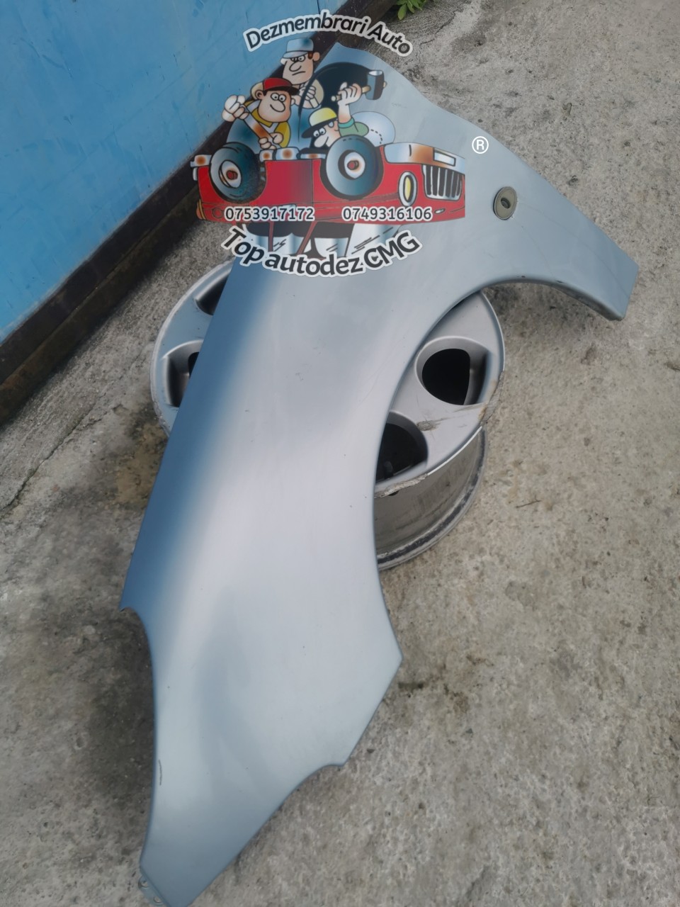 Aripa stanga fata Peugeot 206 albastru EYL