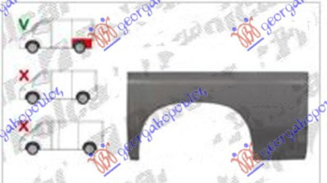 Aripa Stanga Spate Scurta Fiat Ducato 2002-2003-2004-2005-2006