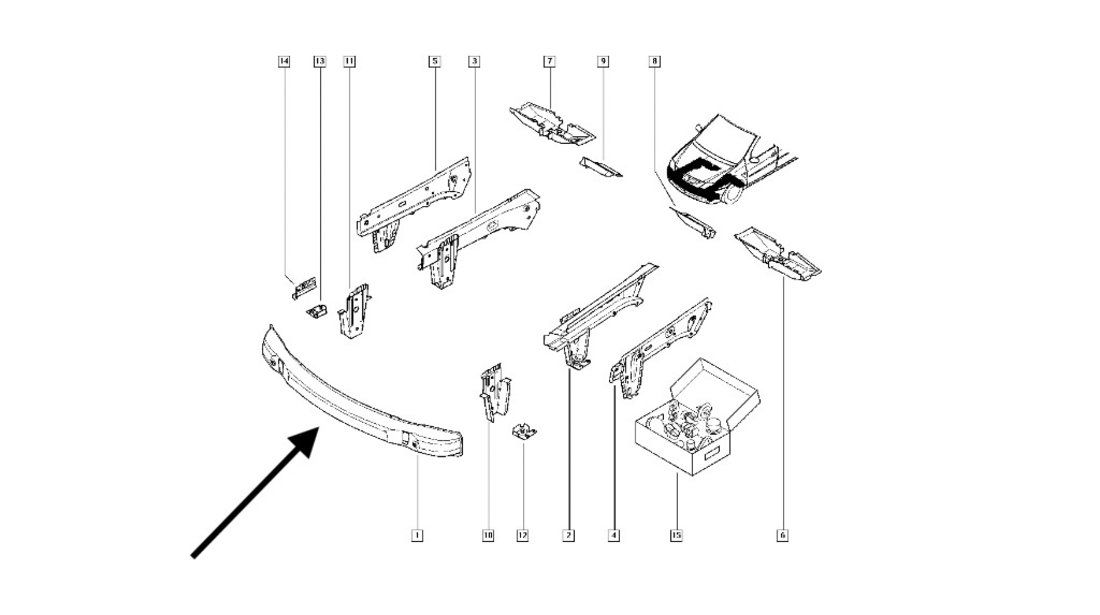 Armatura bara fata Dacia Logan facelift 2008 NOUA 6001551322